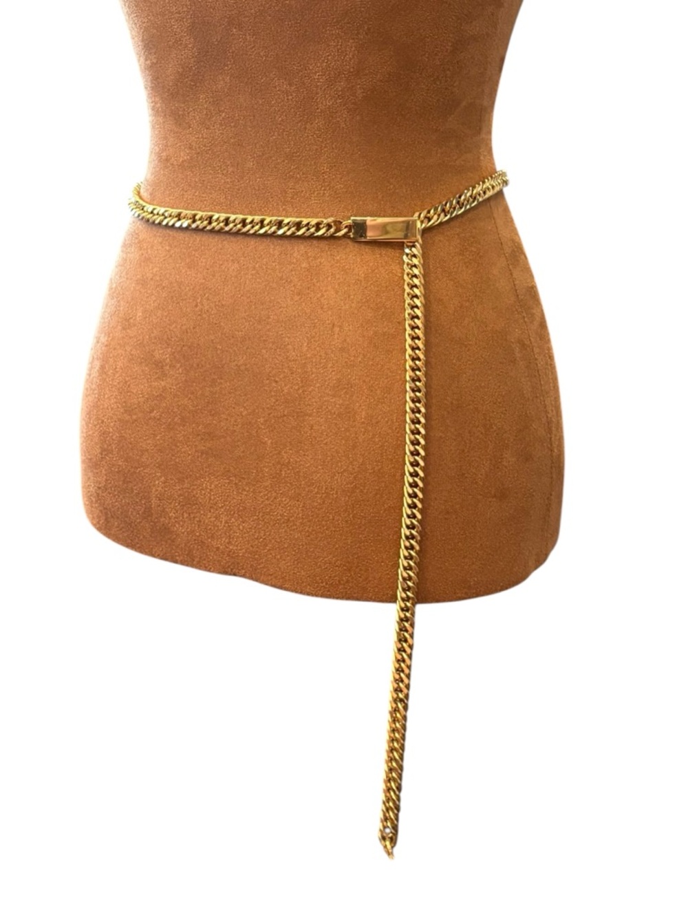 Nickle Silver Waist Belt Adjustable To 39” Chain Gold Tone Boho Preppy Dressy